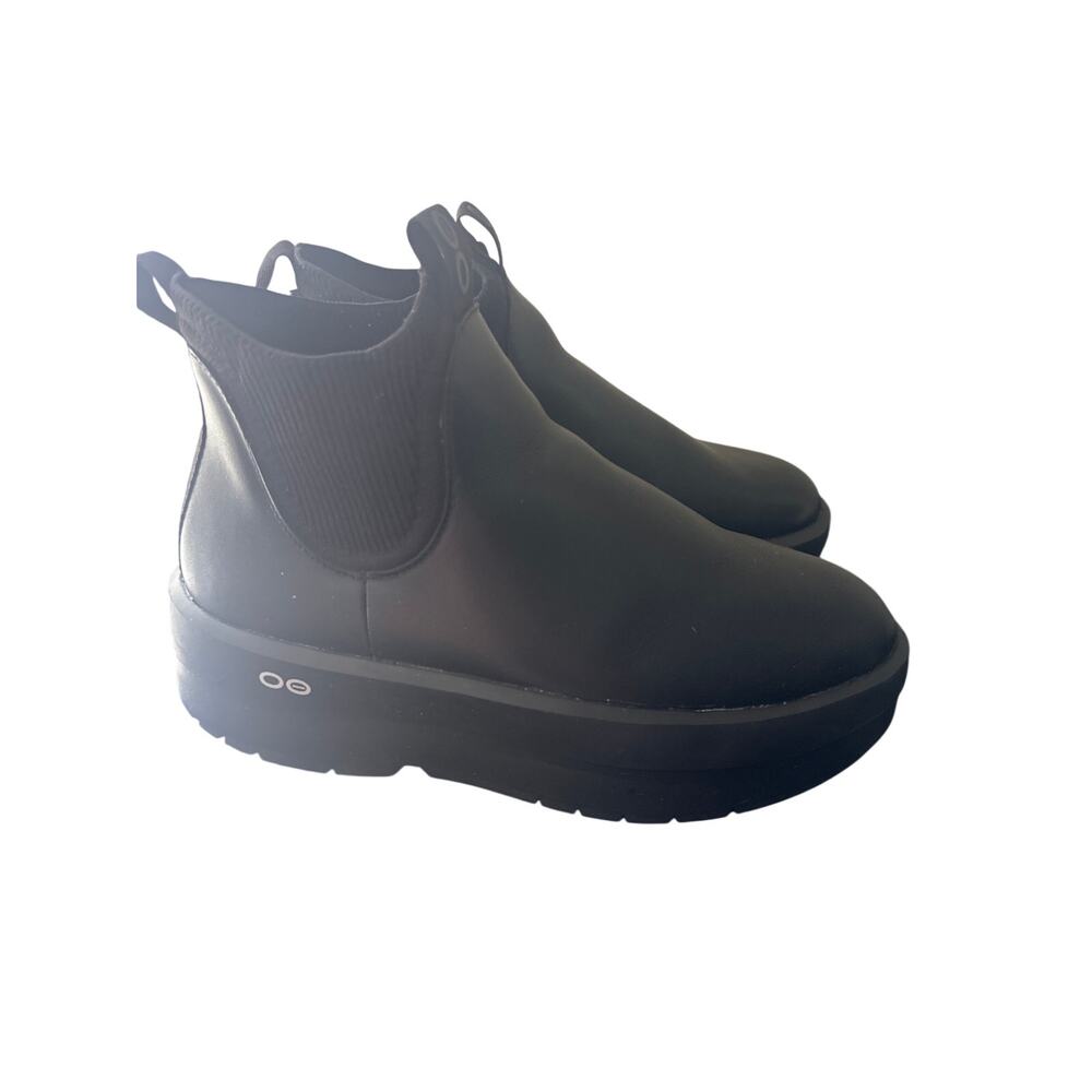 OOFOS OOmega Londoner Leather women's boots in black N 9 - Picture 4 of 7
